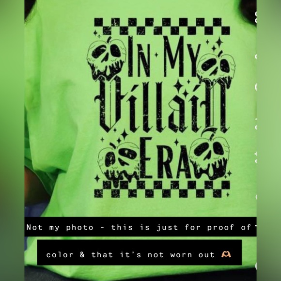 2XL “In My Villain Era” T-Shirt - LIME GREEN - Picture 5 of 6